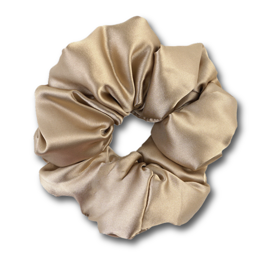 Grote Zijden Scrunchie Beige