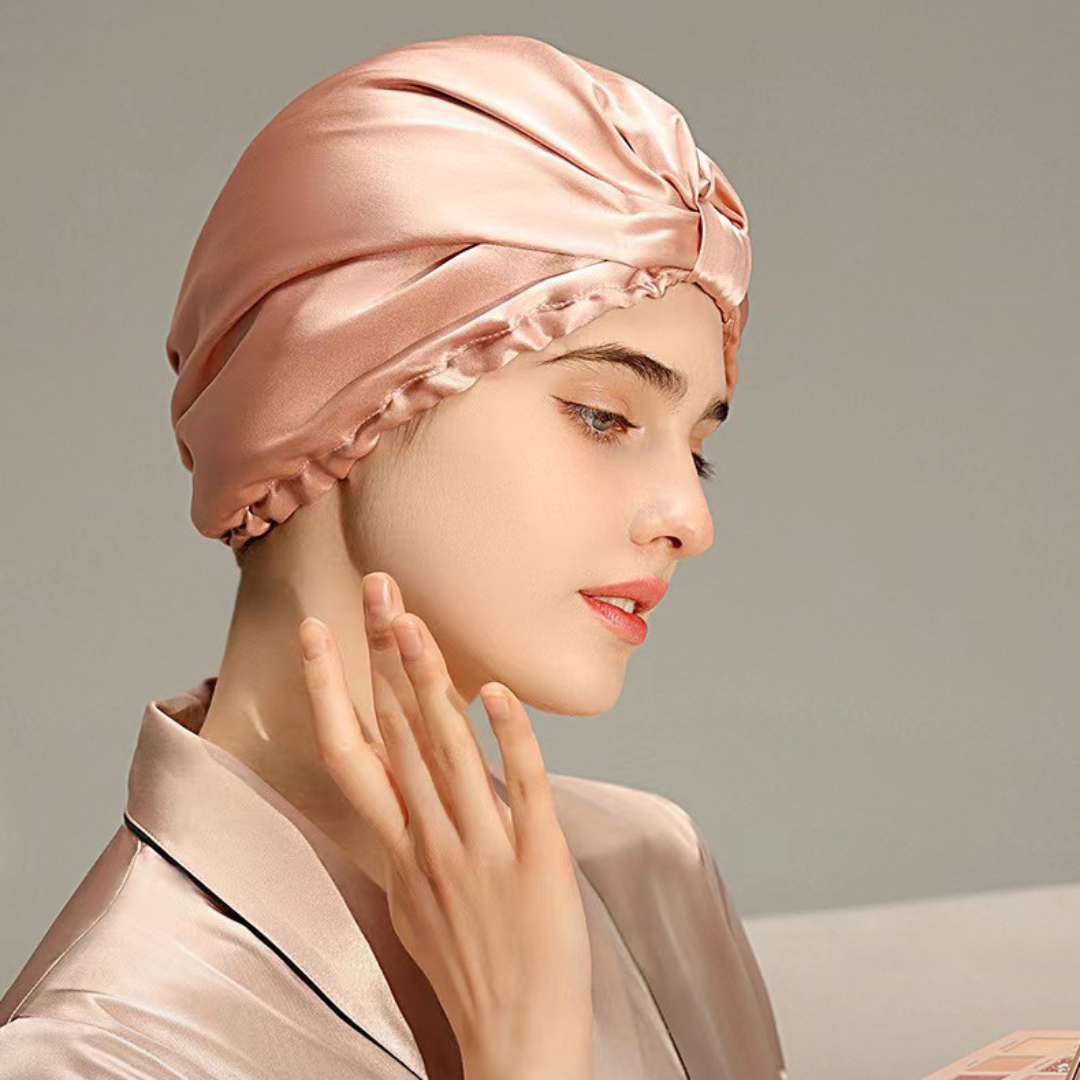 Silk Hair-Protecting Sleep Cap Grau