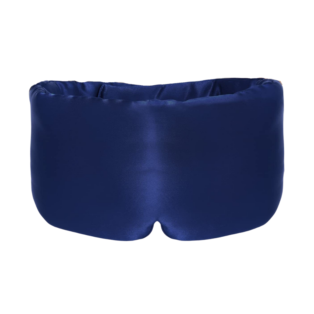 Puffer Zijden Slaapmasker Donkerblauw