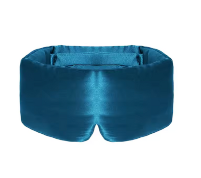 Puffer Zijden Slaapmasker Cyan